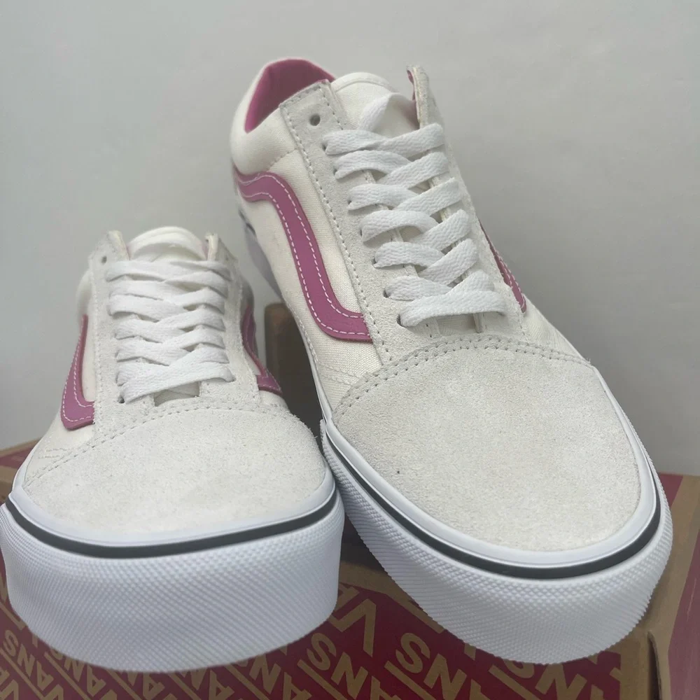 Vans WMNS Old Skool
Pop Raspberry Rose Sneakers 
VN000CR5YLZ
 Cream Pink Low-Top - Picture 5 of 16